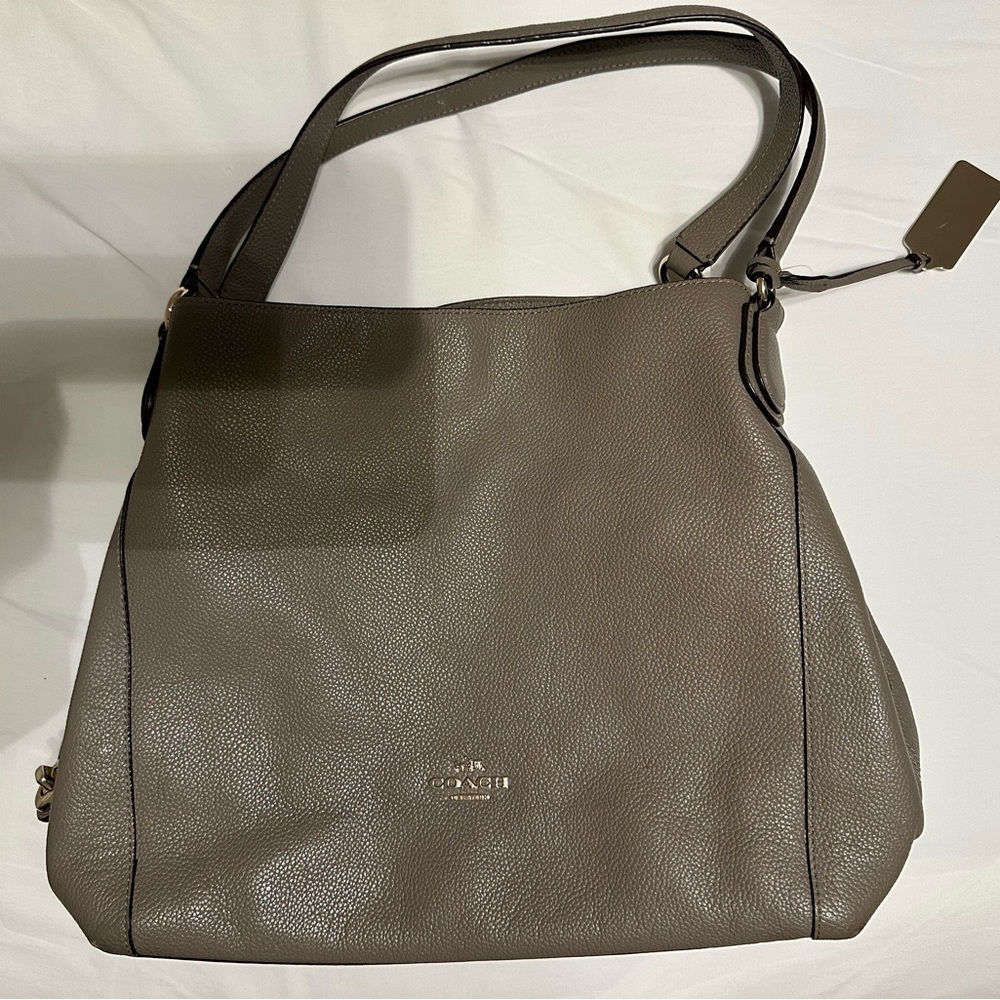 Coach Grey Leather Shoulder Bag Timeless Design